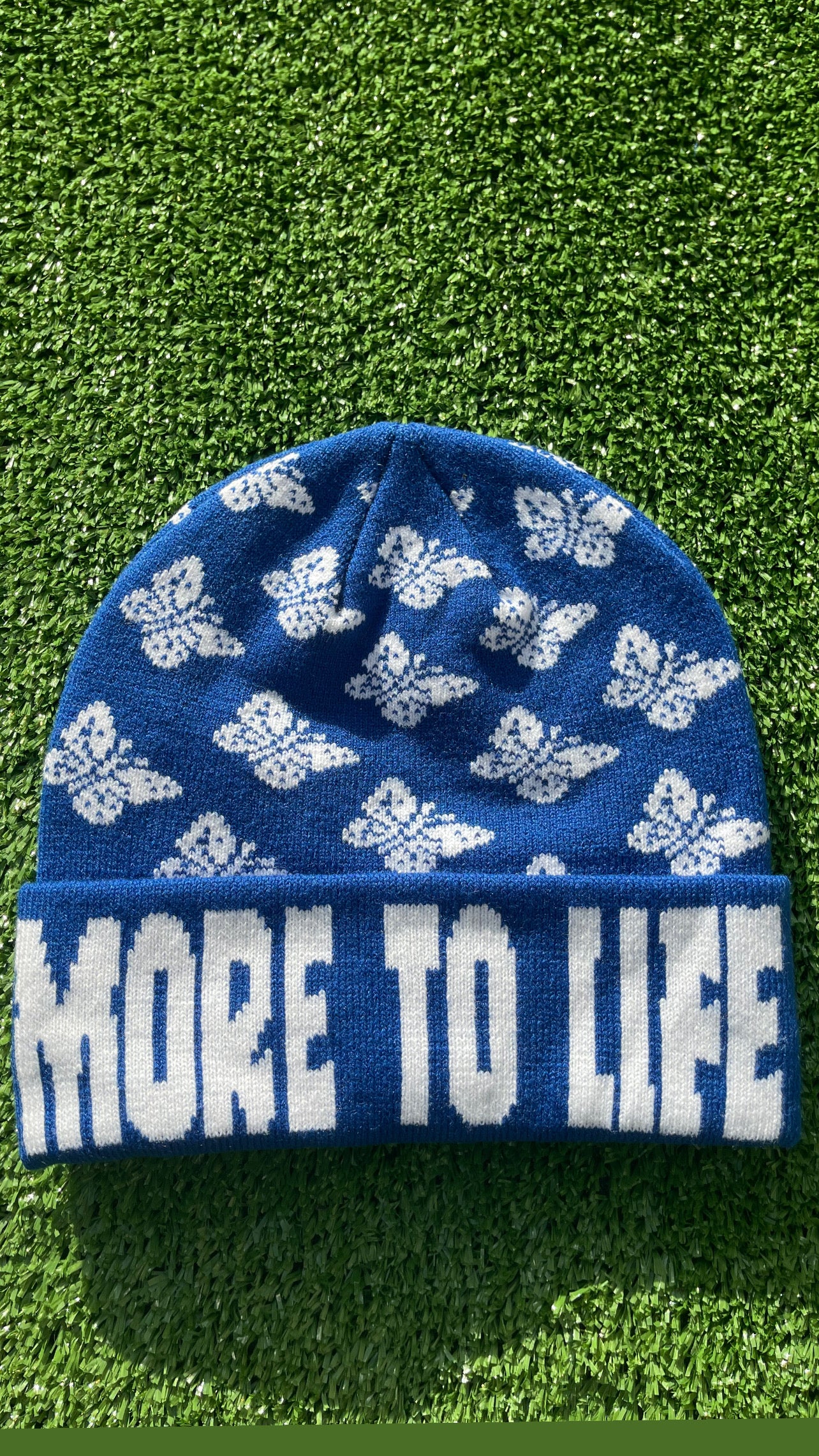 Blue more to life beanie